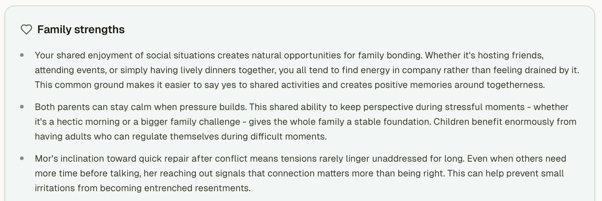 Family strengths